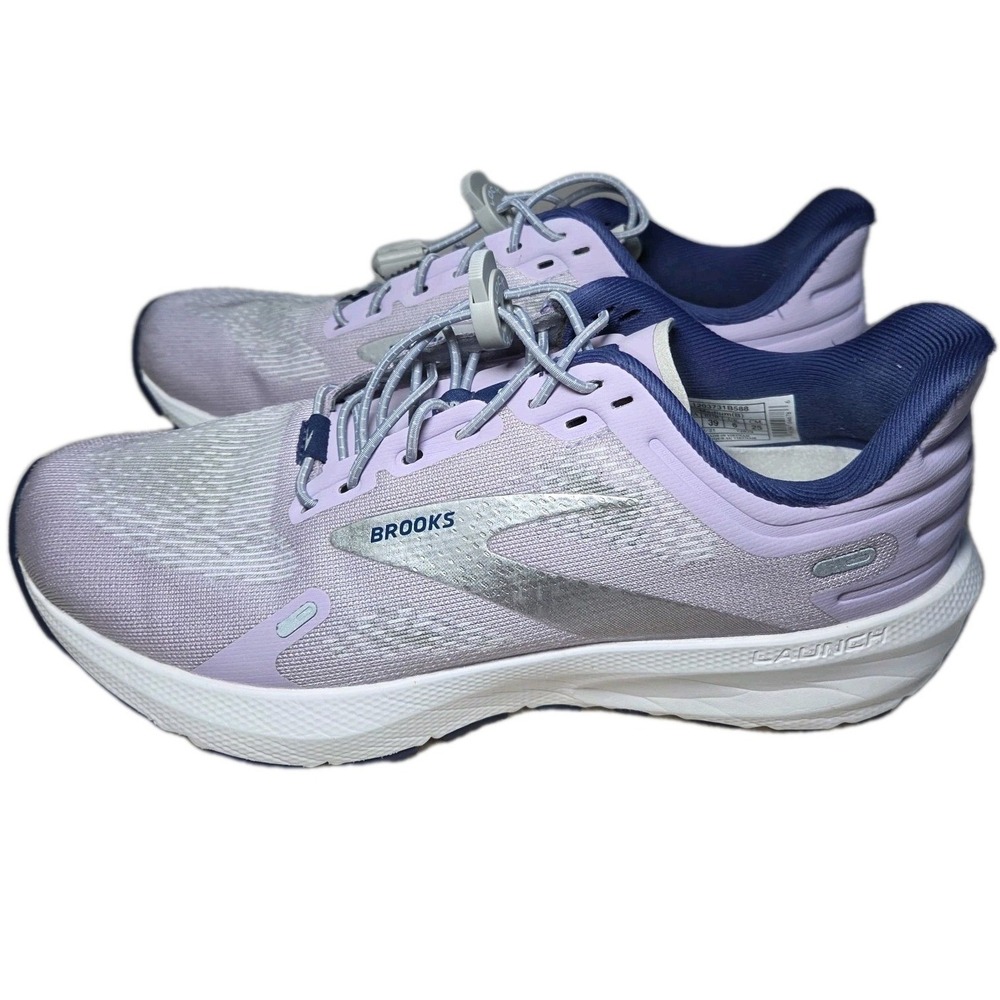 BROOKS Launch 9 Running Shoes Women's 8 B (Medium) Purple Gray White Sneaker